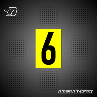 Reflective Number Sticker 6 - Din